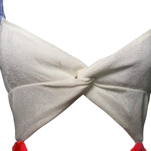 Ser.O.Ya Colorblock Cutout Bodycon Dress Blue White Neon Pink Small - Picture 3 of 8